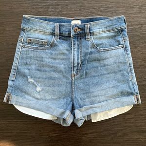 Sneak Peek High Rise Denim Shorts